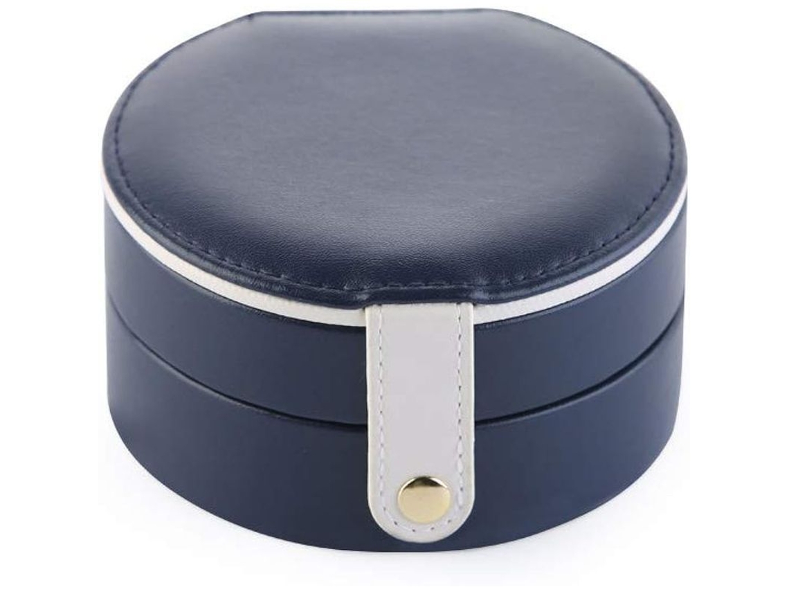 Caja De Joyería De Dos Niveles De Piel Sintética Con Espejo Para Organizar Pendientes, Collares, Pulseras Y Joyas.