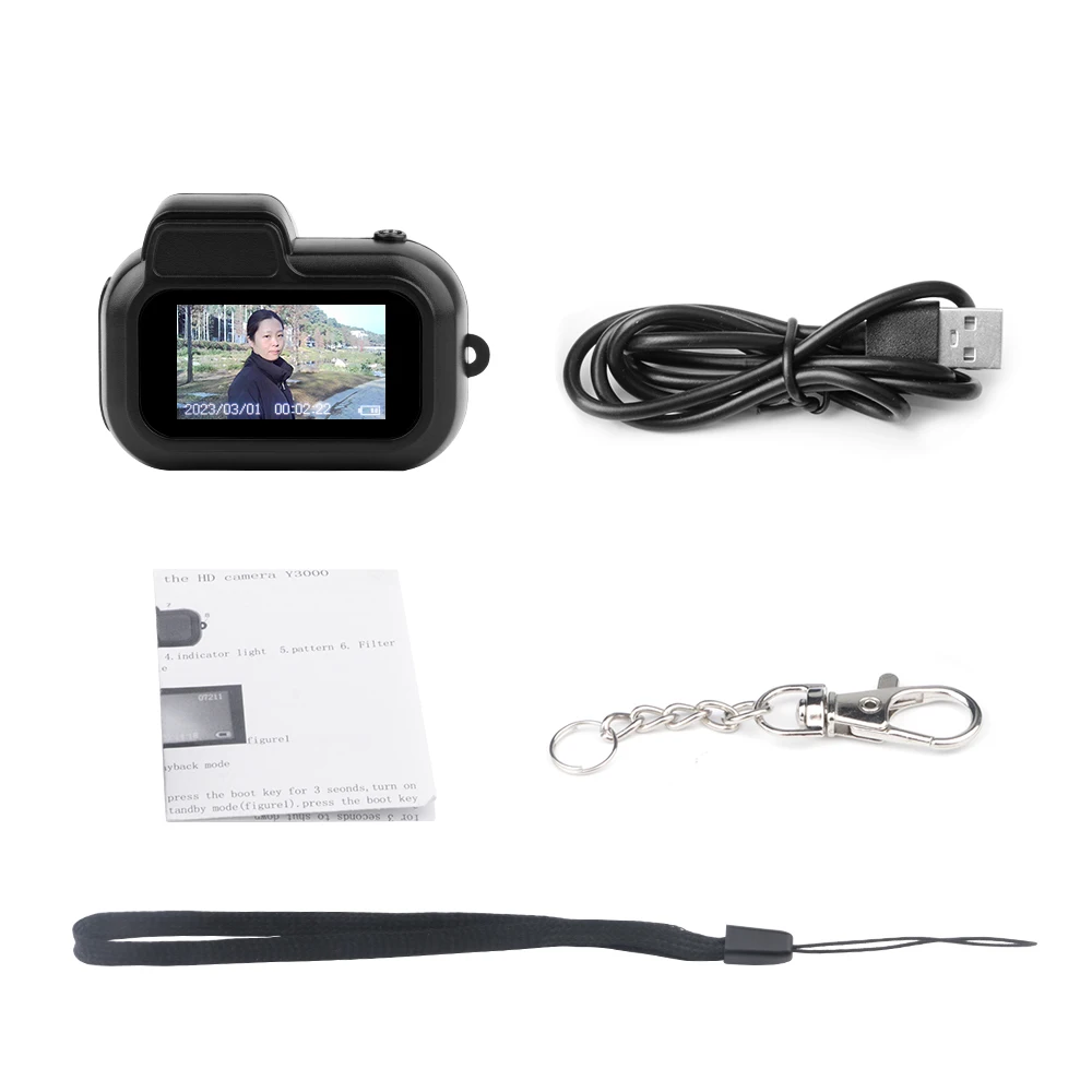 Minicámara Deportiva Portátil (negra, 64 Gb) Con Pantalla De 1080p