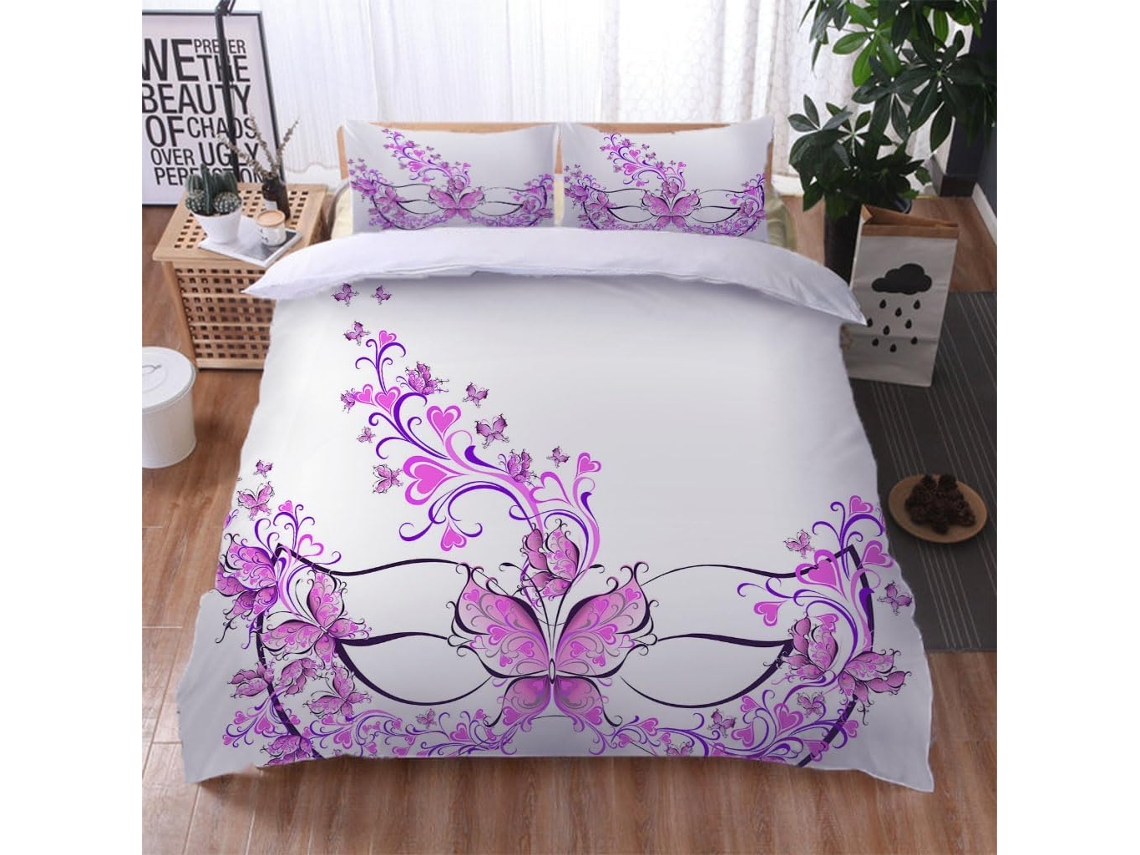 Juego Ropa Cama Funda Nórdica Almohada Juego Microfibra Funda 220x240 Cm 65x65 220 X 240 65