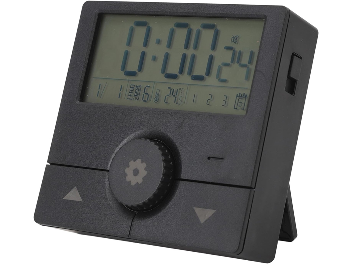 Reloj electrónico LED con hora, fecha, día de la semana, temperatura y alarma. Reloj digital Gokoco.