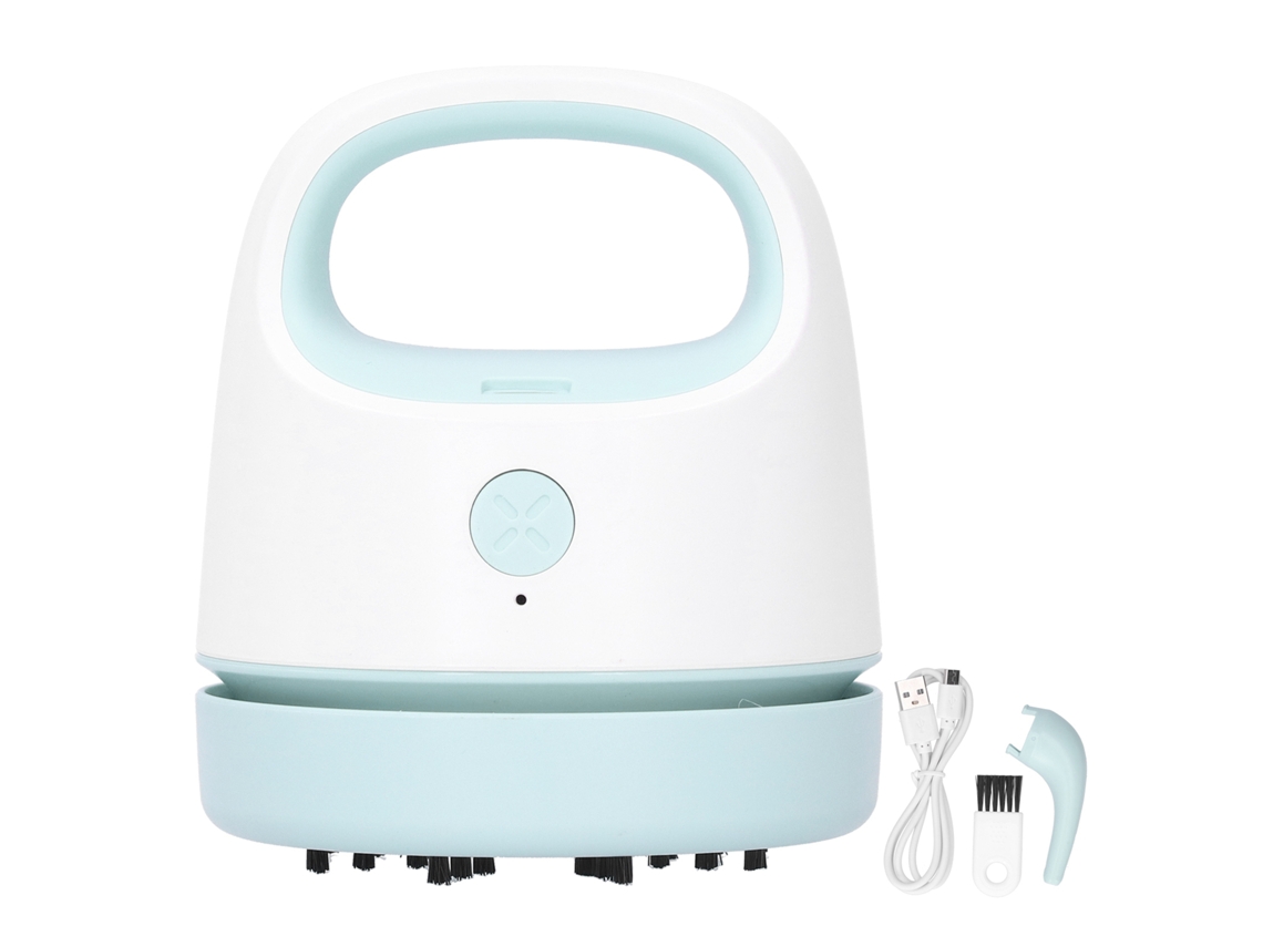 Mini Limpiador De Mesas Portátil Con 2 Niveles Ajustables, Recolector De Polvo Y Migas, Carga Usb - Azul