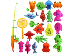 Juguete Magnético De Pesca Para El Baño Con Pez Y Red Para Bebés Mayores De 18 Meses.