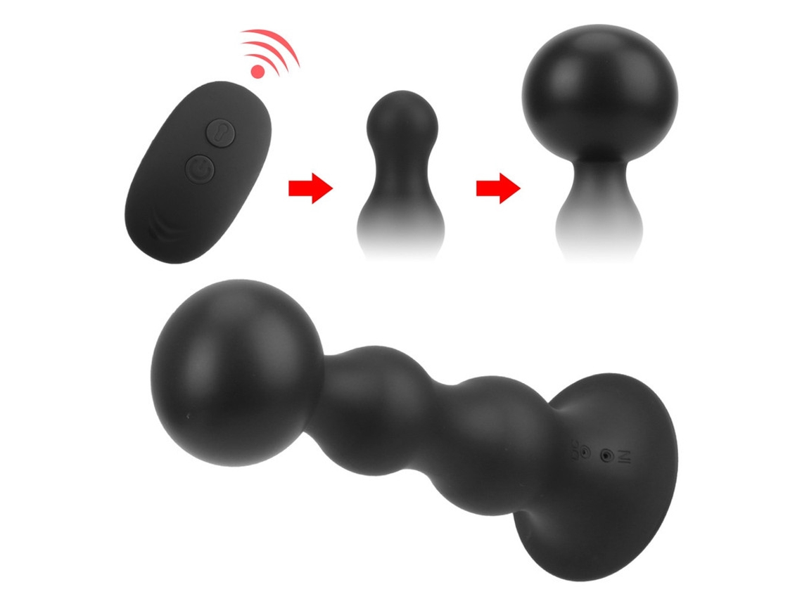 Vibrador Anal Inflable Con Control Remoto Inalmbrico Con 10 Modos (negro) Yizhood