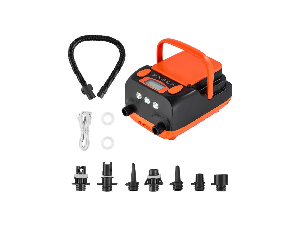 Bomba Eléctrica Recargable Tekmaquinas 20psi para Paddleboards, Botes, Neumáticos e Inflables con Batería y Función de Desinflado.