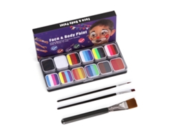 Kit profissional de pintura facial com 30 unidades, pinças, água ativada, seguro e atóxico para Halloween, festivais e artistas.