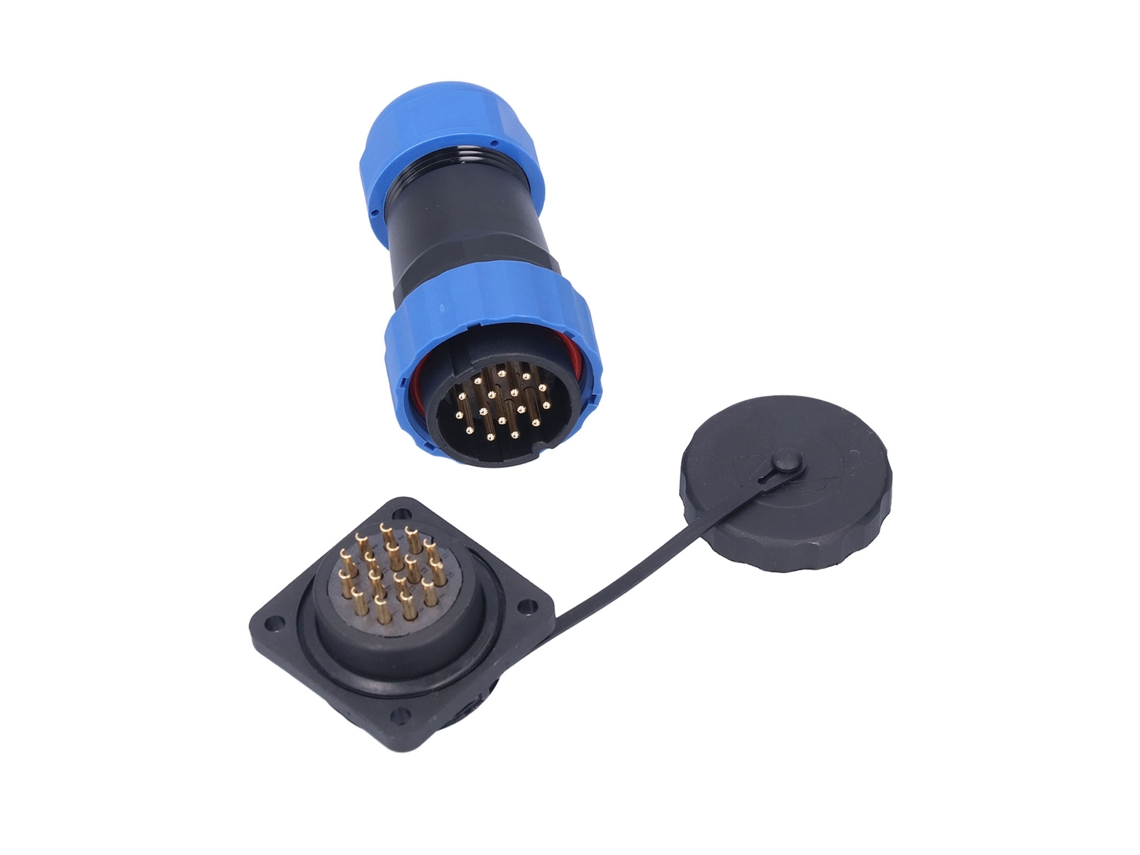 Conector De Alimentación Impermeable Ip68, Enchufe Y Toma De Aviación Cuadrados, 4 Orificios, 380 V 10 A Sp2816