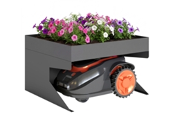 Garaje para cortacésped robótico, acero galvanizado, jardinera, protección exterior negra.