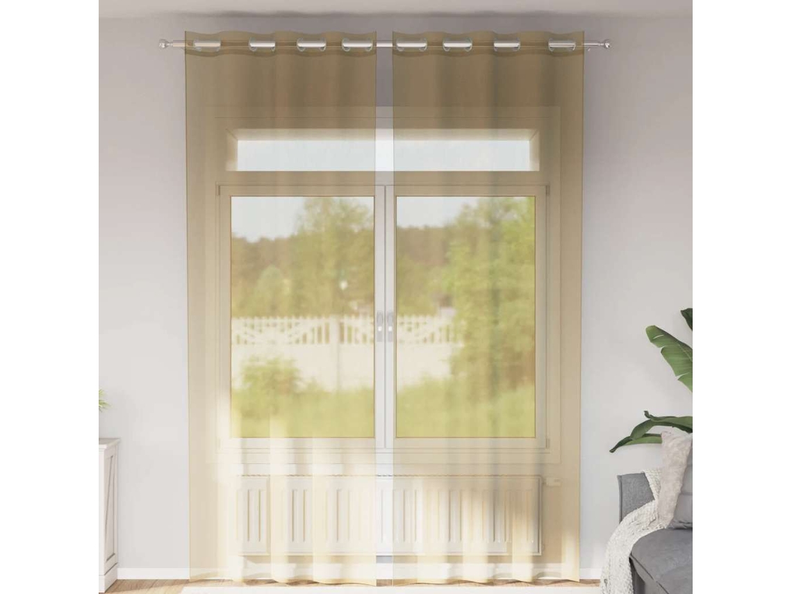 Cortinas De Gasa Con Ojales 2 Uds Arena
