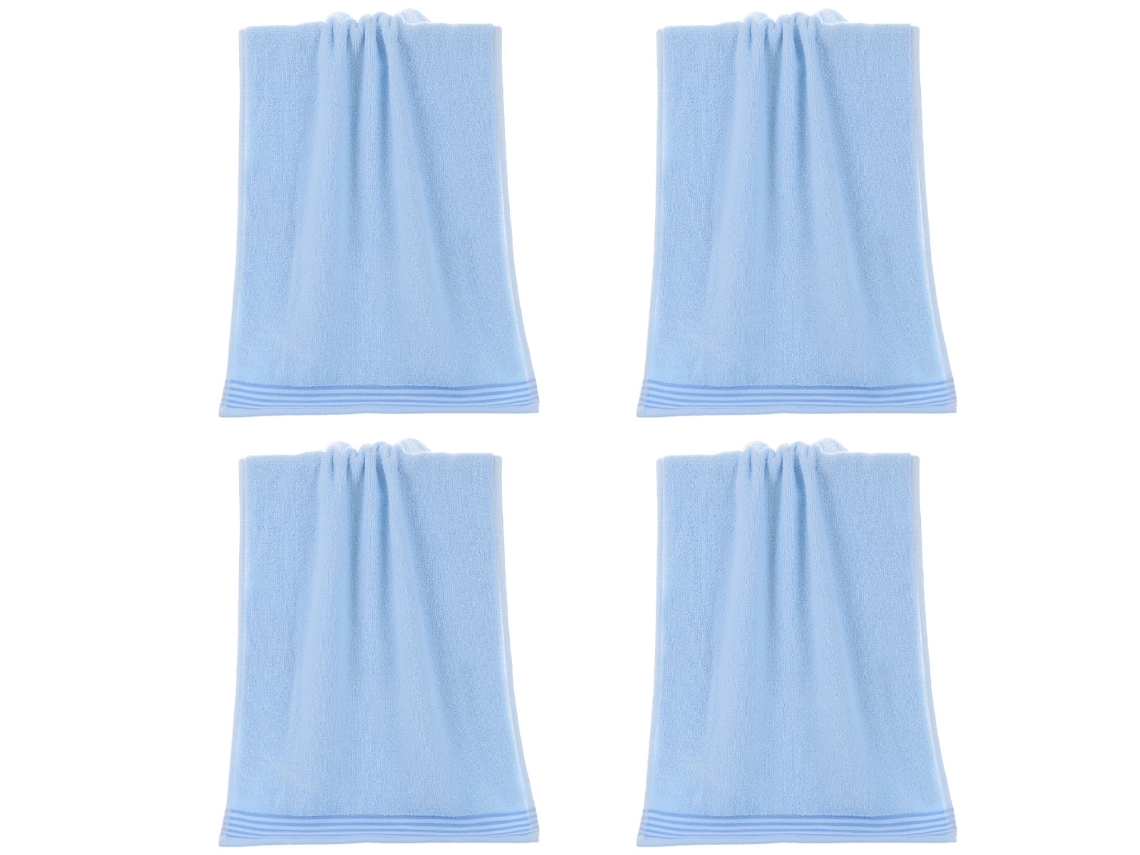 Conjunto de Toallas de Mano Suaves y Absorbentes para Baño y Rostro de Algodón Azul Kofihety - 4 uds (33x20x10 cm)