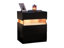 Mesita De Noche Con Iluminación Led, Mesitas De Noche Con Iluminación Led Para Dormitorio Y Salón (negro).
