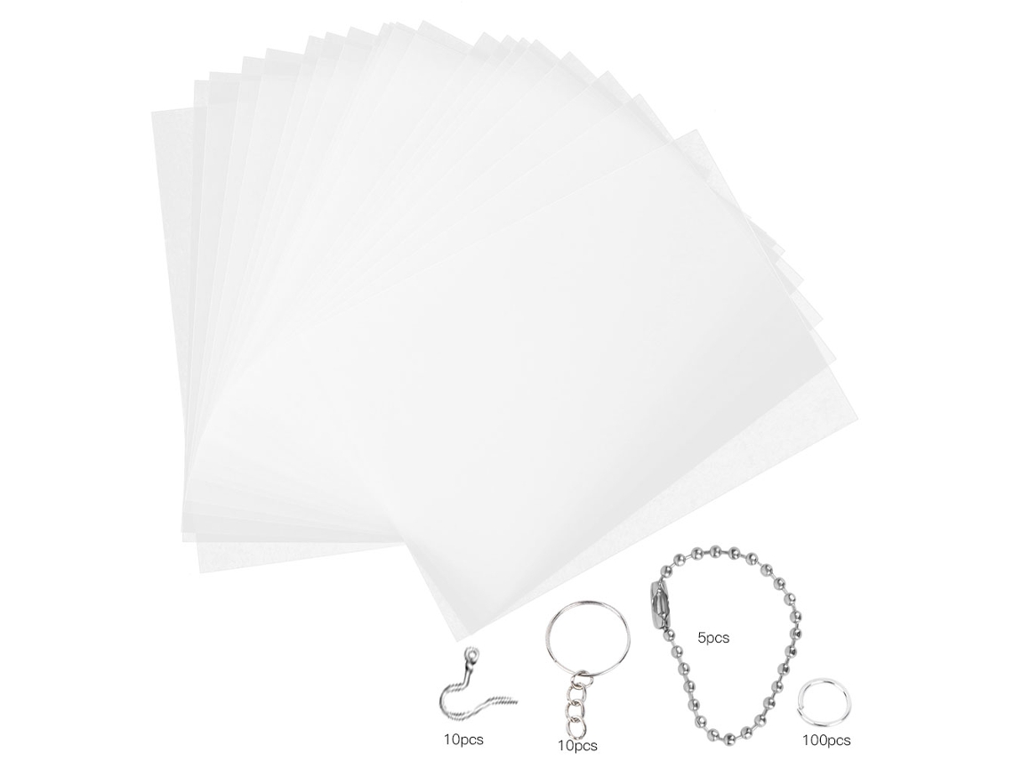Kit De Láminas Termorretráctiles Para Manualidades: Pendientes, Llaveros, Broches, Material Imprimible 20145-2