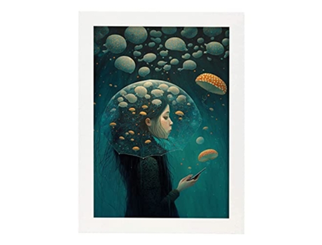 NACNIC Poster Medusa En Estilo Surrealismo Cinematográfico Ilustraciones Y Grabados De Historieta Abstracta Y Artística A3 Marcos Blancos