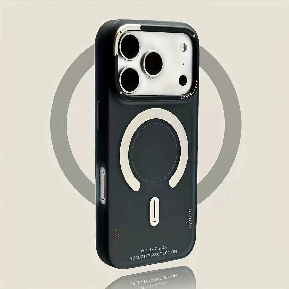 (iphone 16 Pro Max Negro) Funda Magnética Semitransparente Con Acabado Arenado, Protección Para La Lente Y Resistente A Los Golpes.