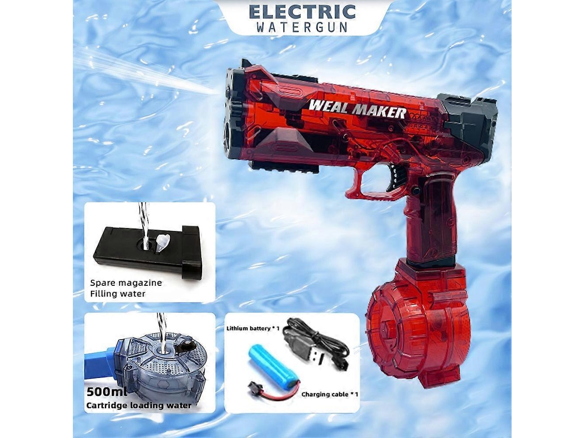 Pistola de agua eléctrica Rosewell de 500 ml, juguete de agua automático de alta presión para piscina de verano.