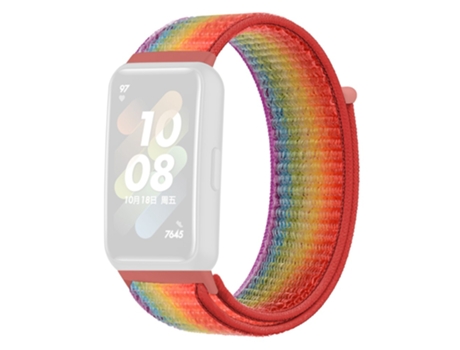 Correa de nailon ajustable cierre de lazo para Huawei Band 7 - color del arcoiris