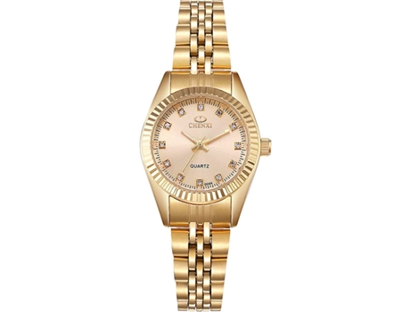 VEANXIN Gold Watch Par de relojes de pulsera de acero inoxidable-Oro