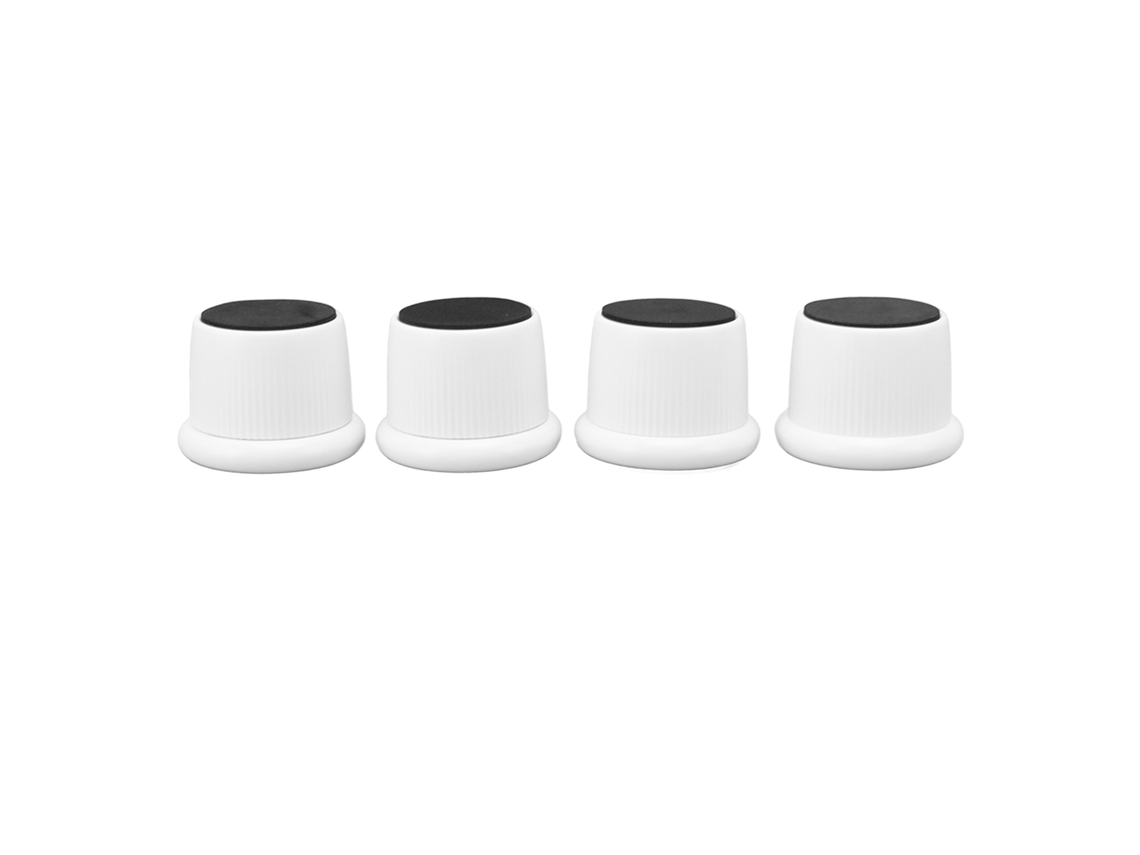 4 soportes para muebles blancos, antideslizantes y de altura regulable para cafetera y sofá