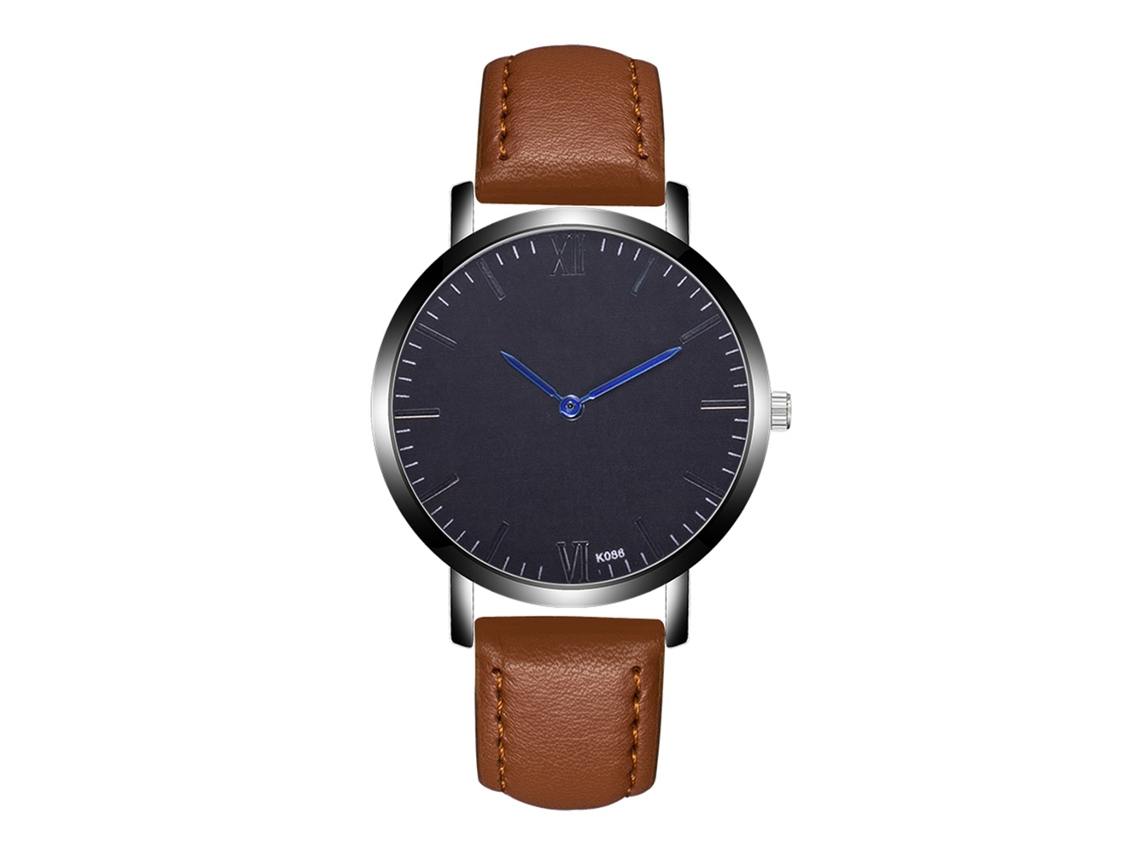 Reloj De Pulsera Unisex Sencillo De Cuarzo Con Correa De Piel Sintética Zhoulianfa Coffee