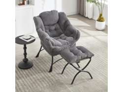 Sillón tipo puf con reposapiés, un moderno sillón para relajarse con bolsillos laterales.