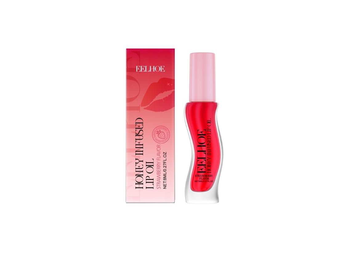 Aceite labial hidratante con miel y sabor a fresa