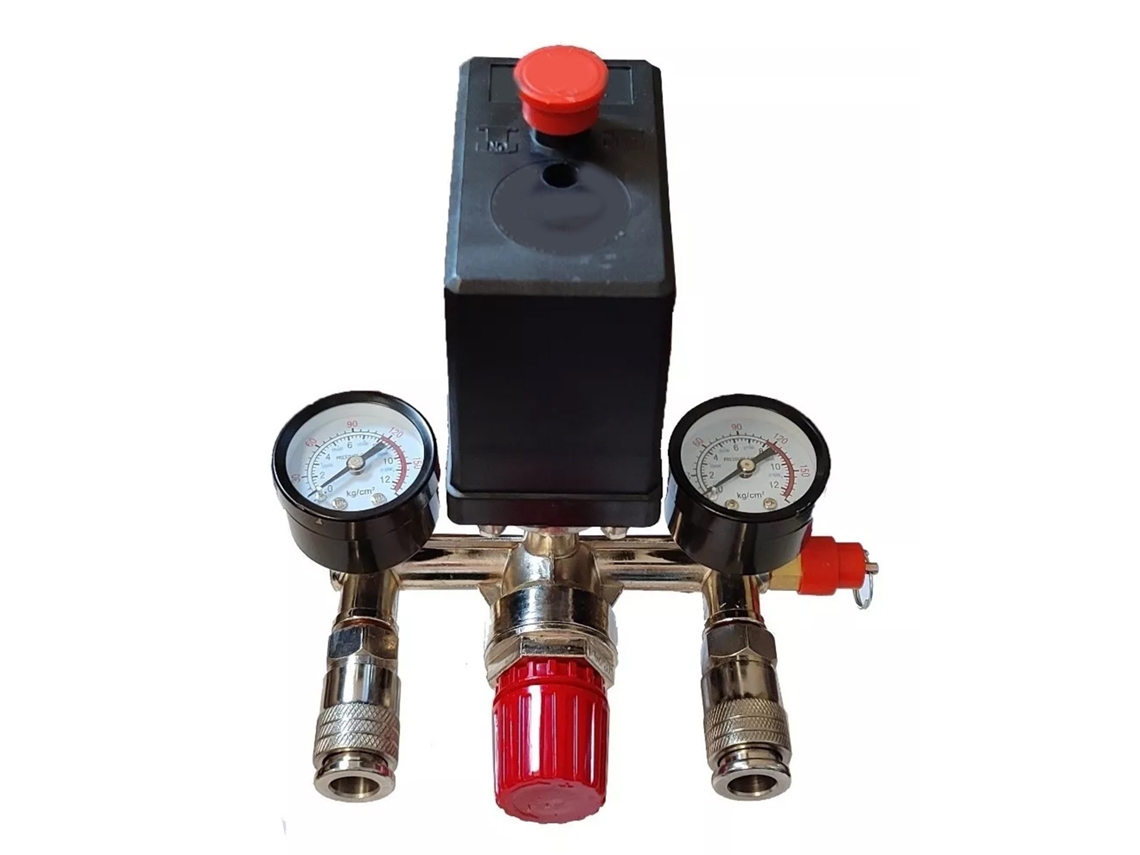 2026velora-interruptor De Pressão Para Compressor De Ar Com Medidor Duplo E Válvula De Controle 380v
