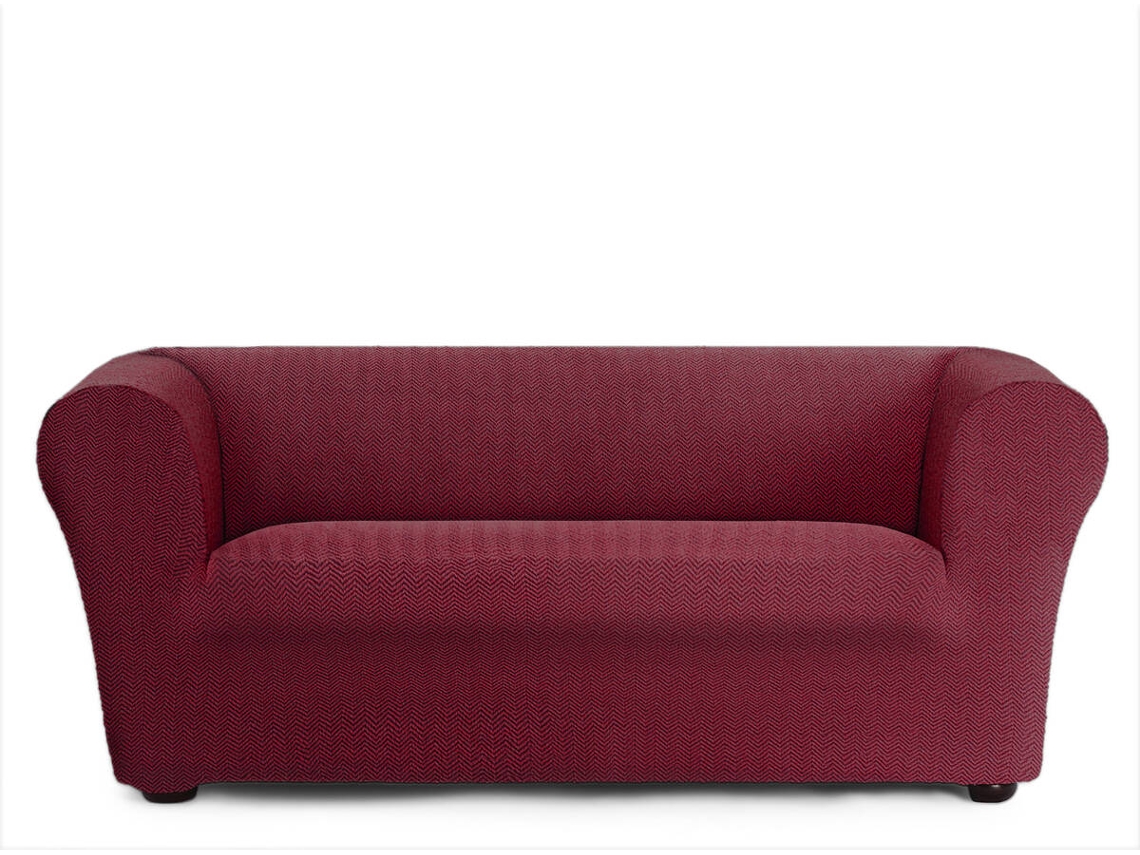 Funda de Sofá 3 Plazas EYSA Chester/Klippan Premium Jaz Tejido Multielástico (230 x 110 x 100 cm - Poliéster y Algodón - Burdeos)