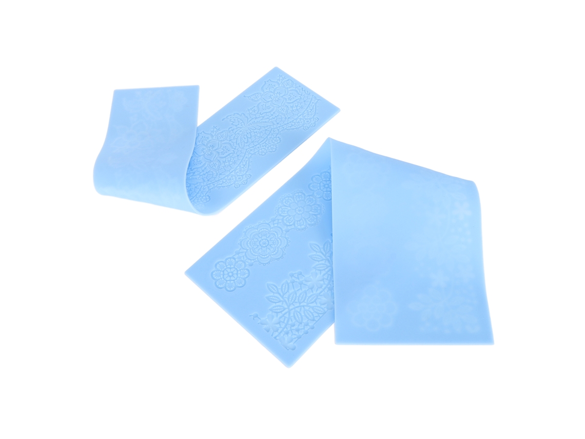 2 Moldes De Silicona Para Encaje En Relieve Con Flores Para Decoración De Pasteles