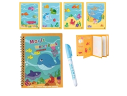 Libro Para Colorear Con Agua (mundo Oceánico), Reutilizable, Juguete Mágico Para Pintar.