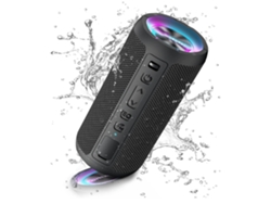 Altavoz Bluetooth, altavoces Bluetooth inalámbricos portátiles con luz LED, volumen más alto y graves mejorados, negro Yizhood