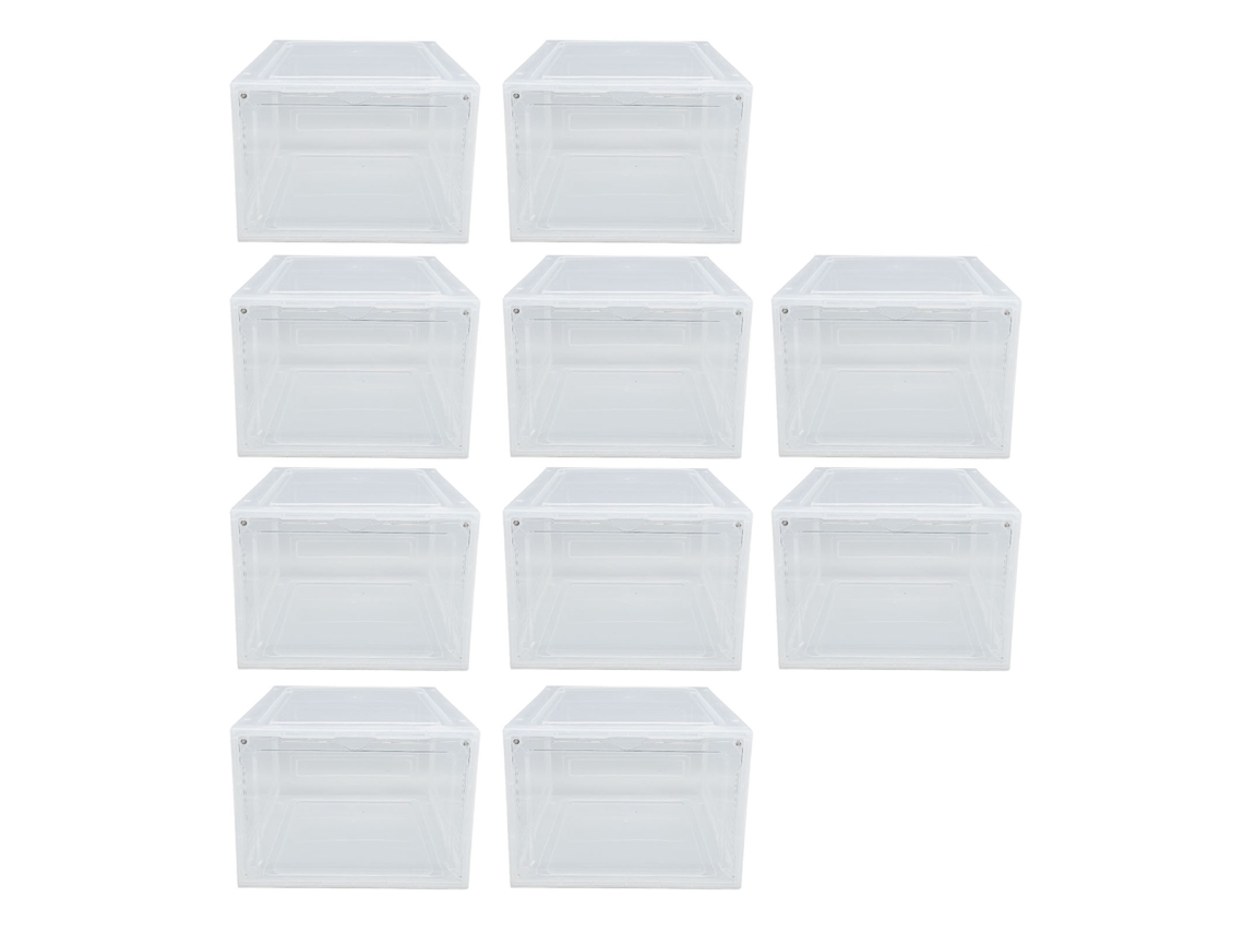 Caja de almacenamiento de zapatos transparente con apertura lateral
