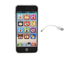 Bjww-juguete Telefone Móvel Infantil Carga Usb Ajuste De Volume Led Educativo Exquisito Preto