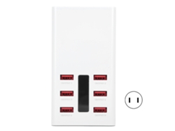 Cargador Usb Múltiple De 6 Puertos, Estación De Carga Rápida De 30 W Para Teléfonos Móviles, Enchufe Estadounidense De 100-240 V.