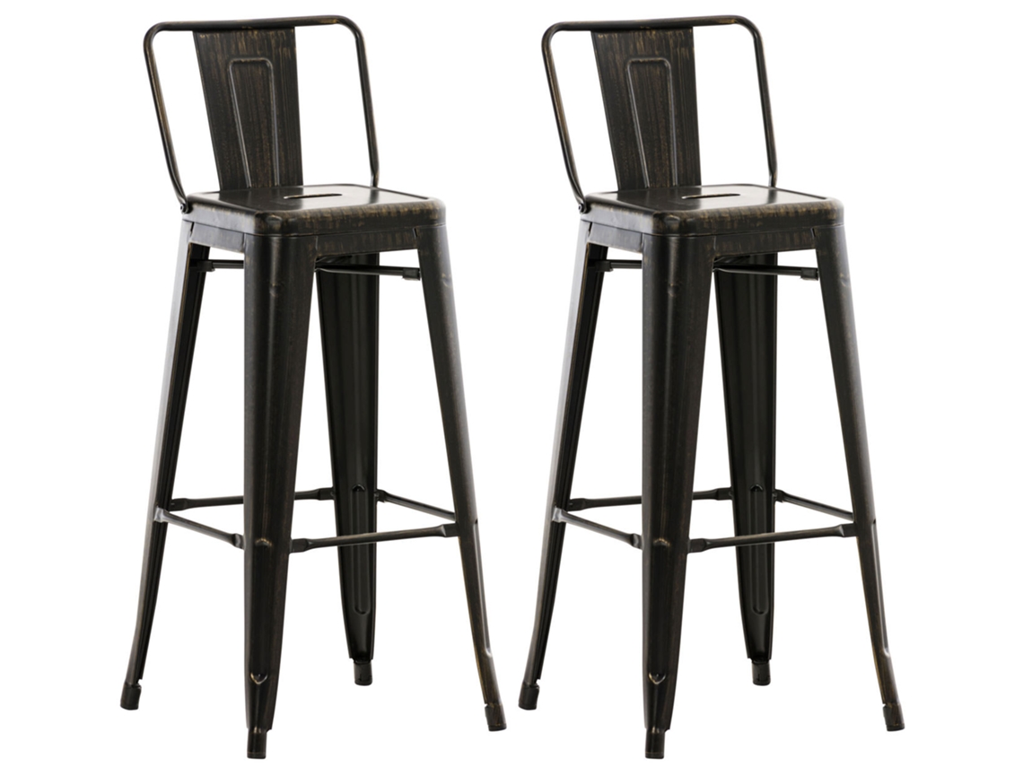 Juego de 2 taburetes de bar Mason negros y dorados Clp