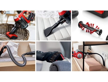 BOSCH Bcs711Pet Aspiradora de Pie Y Escoba Eléctrica Batería Secar Sin Bolsa 0,3 L Negro Rojo 3 Ah