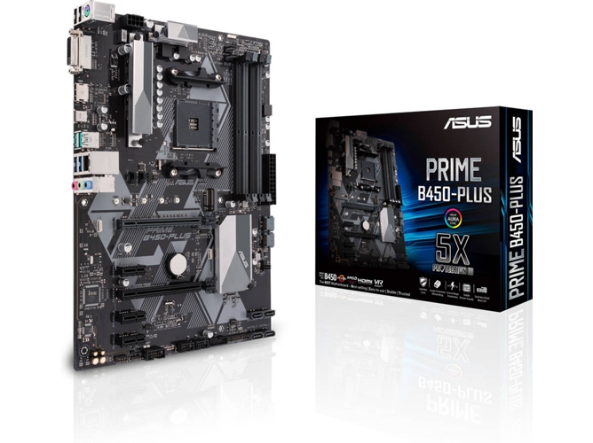 Placa Base ASUS PRIME B450-PLUS (Socket AM4 - AMD B450 - ATX)