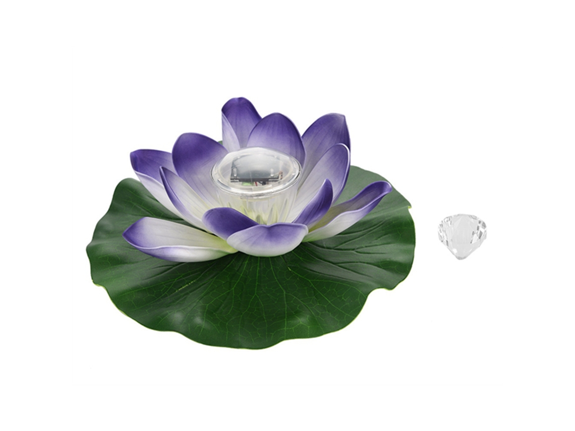 Lámpara Flotante Led Multicolor Lotus Solar Con Sensor De Luz Ip65 Para Jardín Y Piscina.