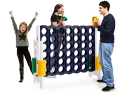 Conecta 4, Juego Gigante 4, Juego 4 en Raya Gigante 42 Anillos Gigantes y Dispositivo de Deslizamiento Rápido (azul) COSTWAY