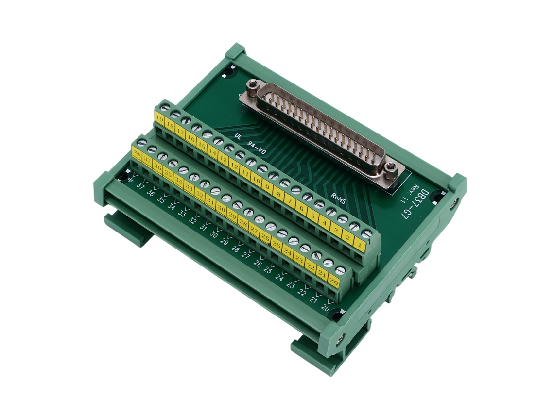 2026velora-módulo Adaptador De Placa Terminal Con Conector Pcb Breakout Db37‑g7 Macho Recto Con Shell Dc 60v