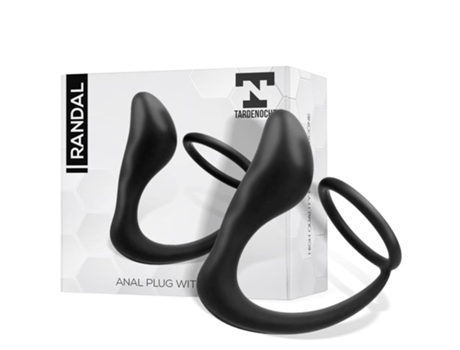 Plug Anal Randal Con Anillo para El Pene Silicona Negro TARDENOCHE