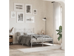 Estructura Cama Sin Colchón Con Estribo Metal Blanco 120x200 Cm