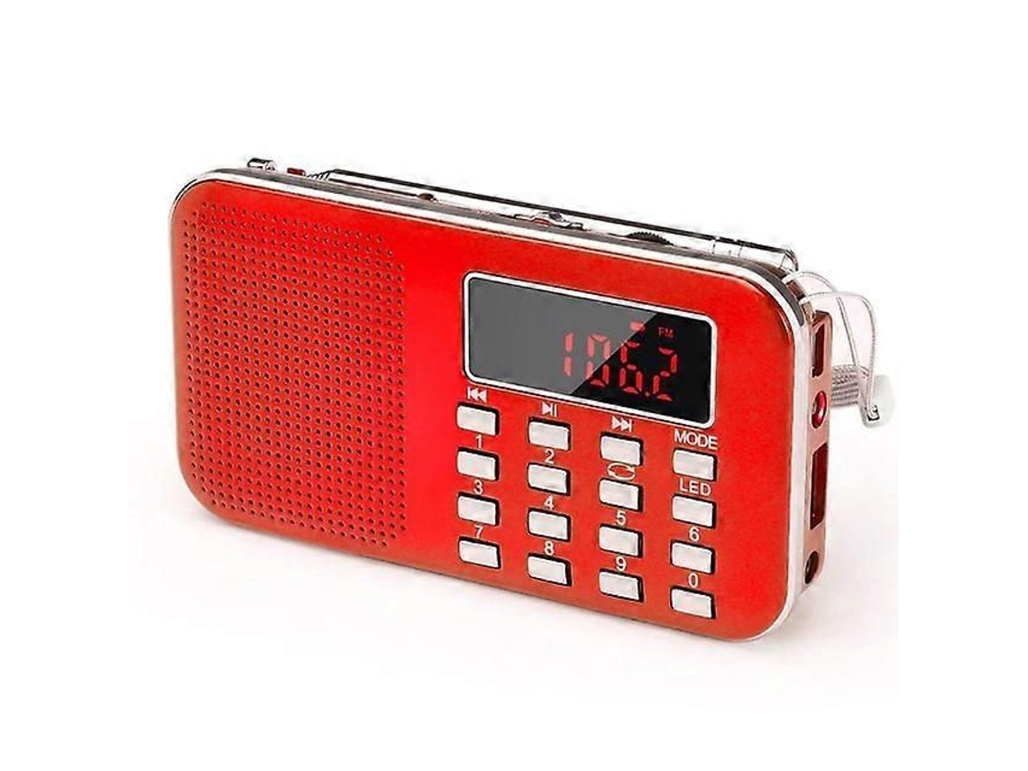 Radio portátil GOKOCO J908, FM/AM, estéreo, información meteorológica, recargable.