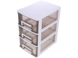 Caja organizadora de plástico PP transparente con cajones y 3 niveles. SFUSHOS