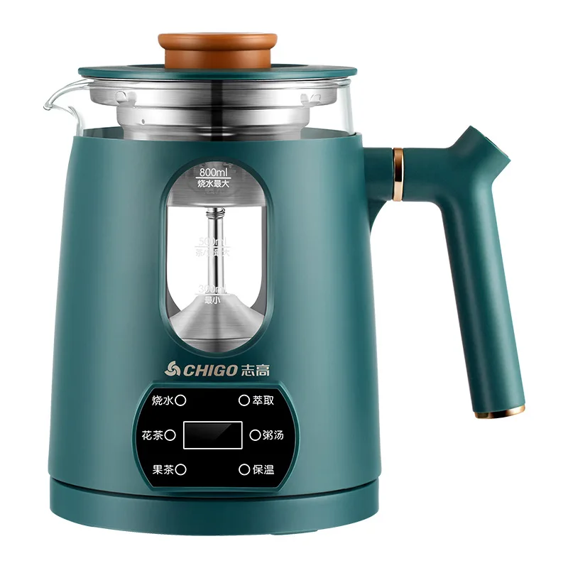 Hervidor Eléctrico (verde) De 800 Ml Con Rociador De Vapor Automático, Tetera Y Filtro (multifuncional)