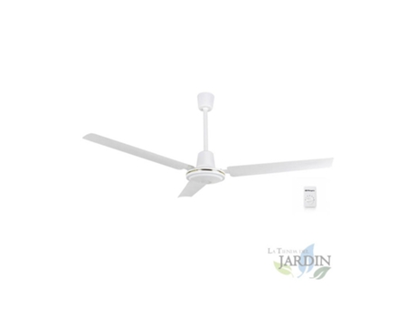 Ventilador de Techo ORBEGOZO con mando de Pared 3 Aspas Metálicas 5 Velocidades Blanco