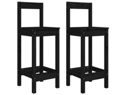 Conjunto de taburetes de bar MAISON EXCLUSIVE en pino negro macizo (40x41,5x112 cm)