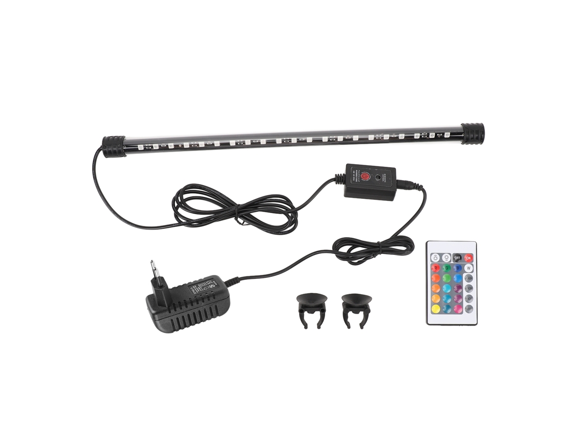 Luz LED para acuario de alto brillo, con múltiples modos, con control remoto y enchufe europeo de 48 cm.