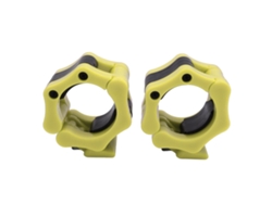Omni-20261 Par De Abrazaderas Ajustables Para Barra De Pesas Con Liberación Rápida, Clip De Bloqueo Profesional 50mm Nylon Amarillo