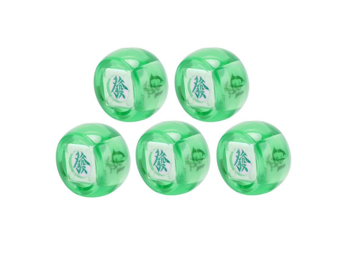 5 Dados De Dirección Del Viento Para Juegos De Mahjong: Este, Sur, Oeste, Norte - Esfera De Plástico Verde Transparente Para Juegos De Mesa