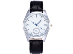Reloj De Pareja De Cuero Pu Y Aleación De Quartzo Zhoulianfa Moda (negro)
