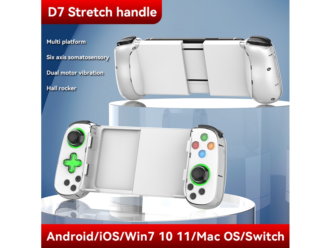 Mando inalámbrico RGB para tableta D8 Pro, joystick expandible con Bluetooth, compatible con Switch, PS3, PS4, Android e iOS, color blanco. Aeuzwr